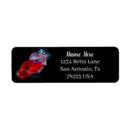 Etiqueta Red Betta Fighting Fish Return Address