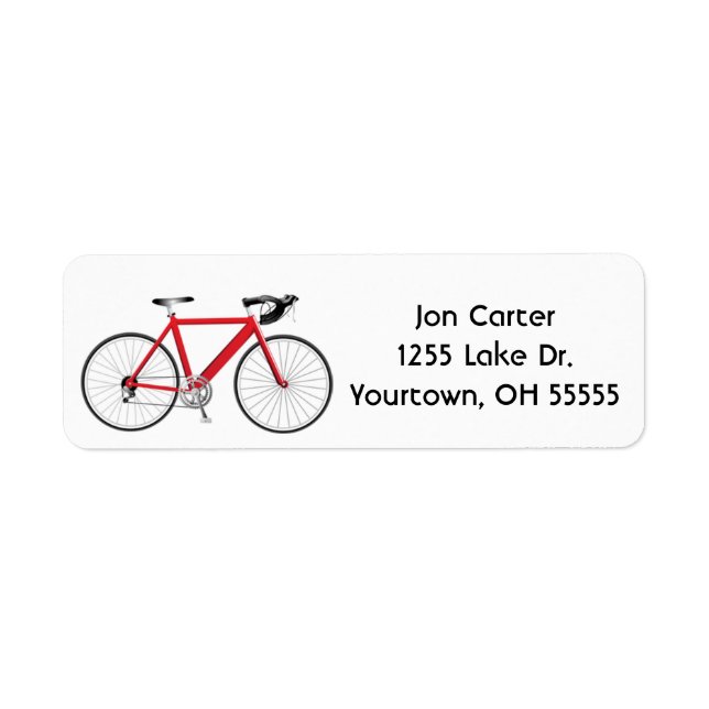 Etiqueta red bicycle on white (Frente)