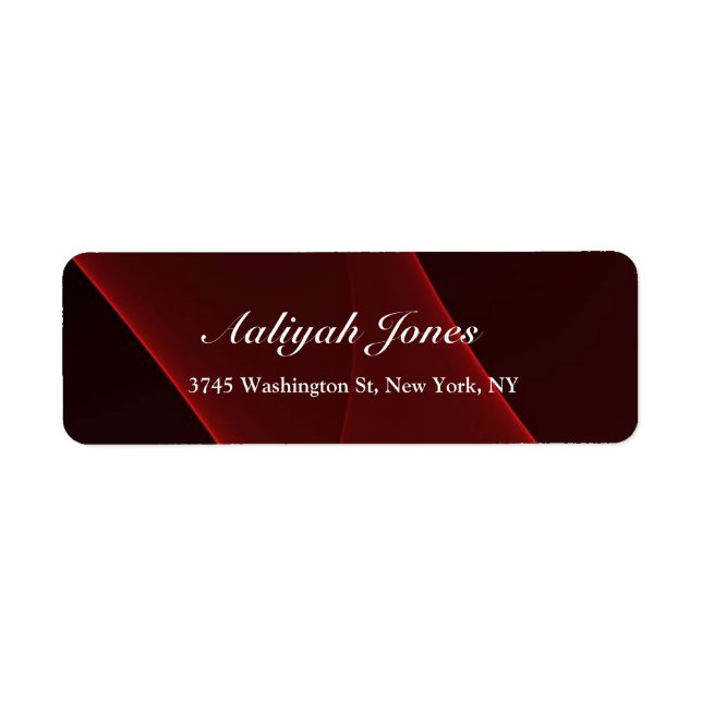 Etiqueta Red Brown Elegant Professional Creative (Frente)