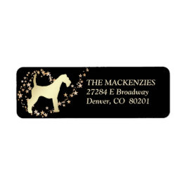 Etiqueta Red Gold Star Swirl Airedale