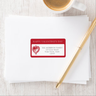 Etiqueta Red Heart Custom Valentine Return Address