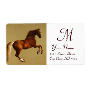 Etiqueta RED HORSE MONOGRAM, blanco moreno
