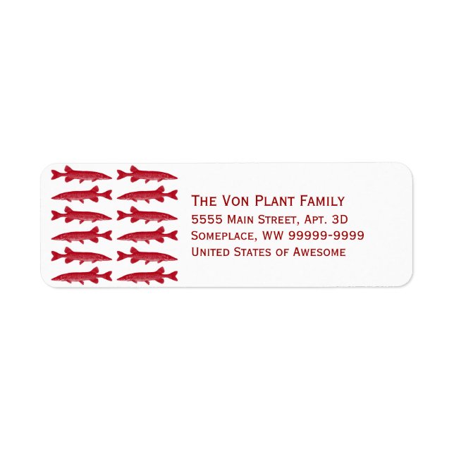 Etiqueta Red Muskie Fish (Frente)
