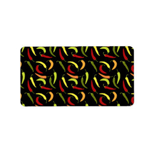 Etiqueta Red Peppers Cinco de Mayo Mexican Hot Spicy Food