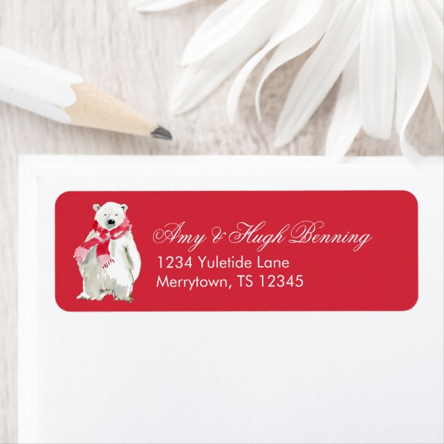 Etiqueta Red Polar Bear Address (In situ)