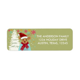 Etiqueta Red Reindeer Cute Vintage Christmas Return Address