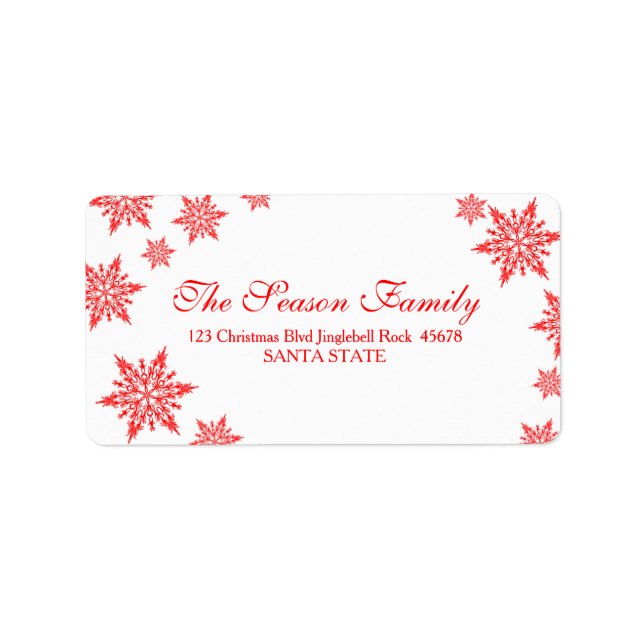 Etiqueta red Snowflake chalkboard address label (Frente)
