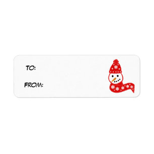 Etiqueta Red Snowman Gift Tag Label