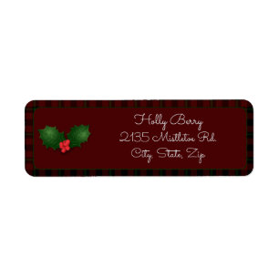 Etiqueta Red Tartan Holly