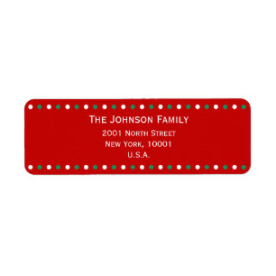 Etiqueta Red White Green Christmas Return Address Labels