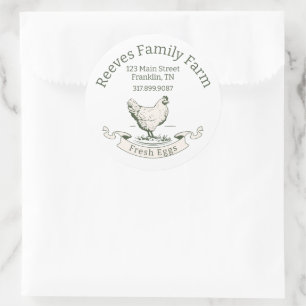 Etiqueta Redonda de Caja de Huevos