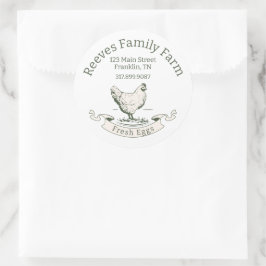 Etiqueta Redonda de Cartón de Huevos Adhesiva