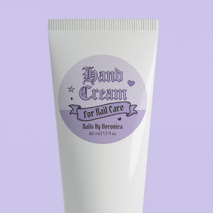 Etiqueta Redonda de Cuidados de Uñas Crema de Mano
