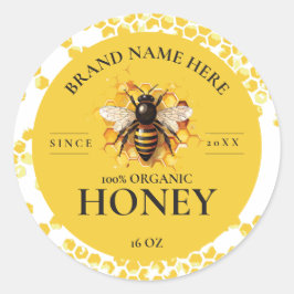 Etiqueta Redonda de Producto de Abeja de Miel