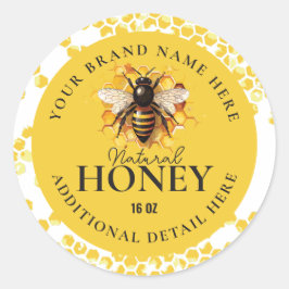 Etiqueta Redonda de Producto de Abeja Melífera