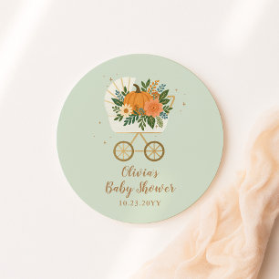Etiqueta Redonda para Baby Shower de Calabacita Ot
