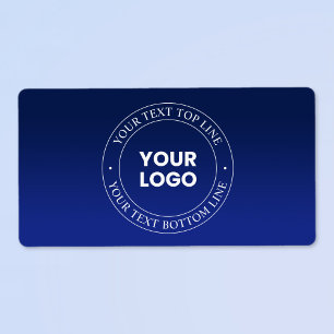 Etiqueta Reemplazo Fácil de Logo y Texto Gradiente Azul O