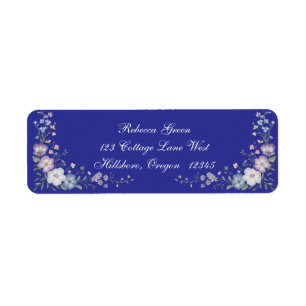 Etiqueta Regal Blue Vintage Elegance Garden Blooms