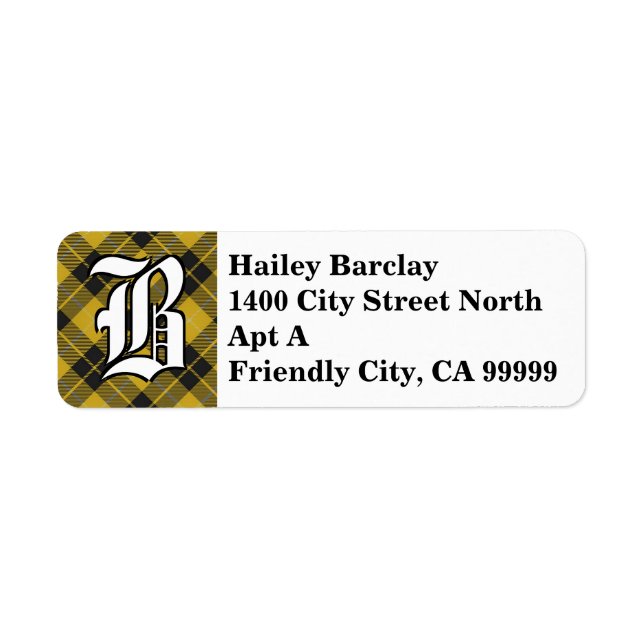 Etiqueta Regal Clan Barclay Vestido Tartan Monogram (Frente)