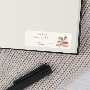 Etiqueta Regalo de libro de Baby Shower de guardería boho n