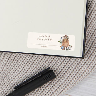 Etiqueta Regalo de libro de Baby Shower de guardería boho n
