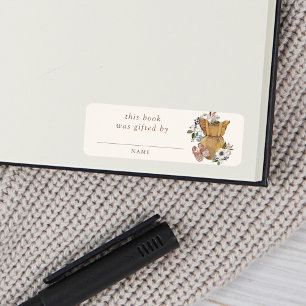 Etiqueta Regalo de libro de Baby Shower de guardería boho n