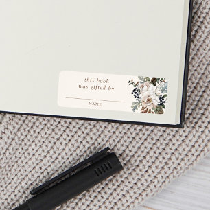 Etiqueta Regalo de libro de Baby Shower de guardería boho n