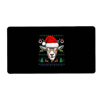 Etiqueta Regalo de Navidad Feo de Cabra Santa Navidad