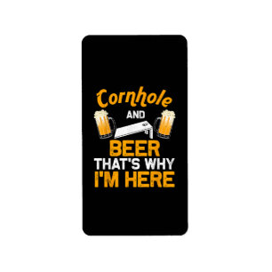 Etiqueta Regalo divertido de Cornhole para hombres jugador 