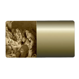 Etiqueta Regalos de la escena de la natividad para el