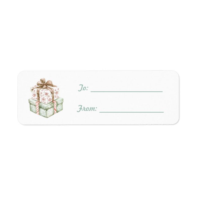 Etiqueta Regalos de Navidad Marrón Moca Fresca  (Frente)