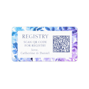 Etiqueta Registro de regalo del Boda de código QR Floral ac