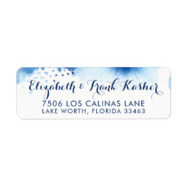 Etiqueta REGRESAR DIRECCIÓN color de agua azul marino intel