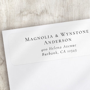 Etiqueta Regreso blanco negro Minimalista moderno