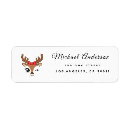 Etiqueta  Reindeer Baby Shower Return Address Label