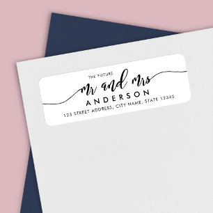 Etiqueta Relax Script The Future Mr and Mrs Return Address