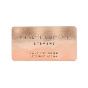 Etiqueta Relieve metalizado de oro Rosa champagne cantaloup
