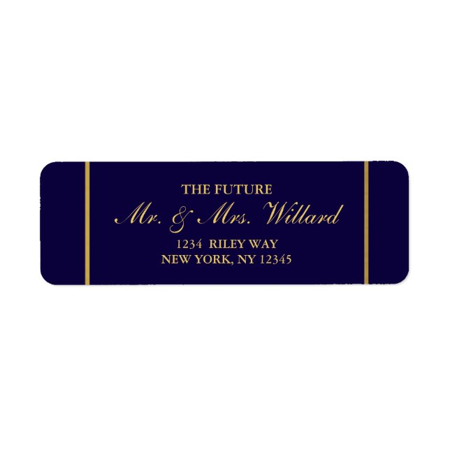 Etiqueta Relieve metalizado dorado Boda de clase - Direcció (Frente)