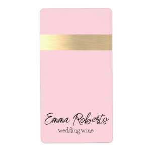 Etiqueta Relieve metalizado dorado Rústico Candy Rosado de 