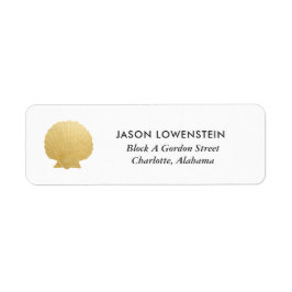 Etiqueta Relieve metalizado dorado Seashell Faux | Boda oce