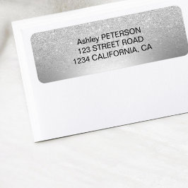 Etiqueta Relieve metalizado metálico oscuro purpurina plate