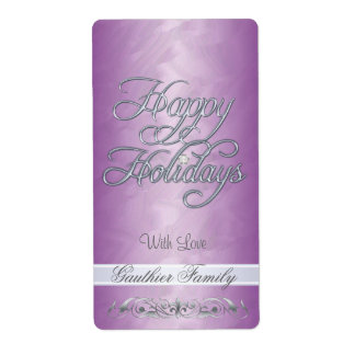 Etiqueta Relieve metalizado rosa Plata Desplazamiento Feliz