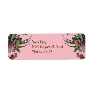 Etiqueta Reloj vintage con fiesta de cumpleaños de flores