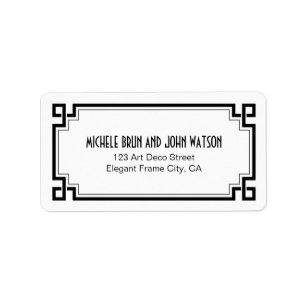 Etiqueta Remite blanco del marco negro elegante del art