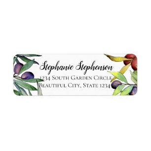 Etiqueta Remite de la acuarela toscana sabrosa de las