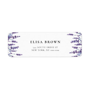 Etiqueta Remite de la lavanda floral elegante