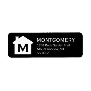 Etiqueta Remite del monograma elegante casero moderno