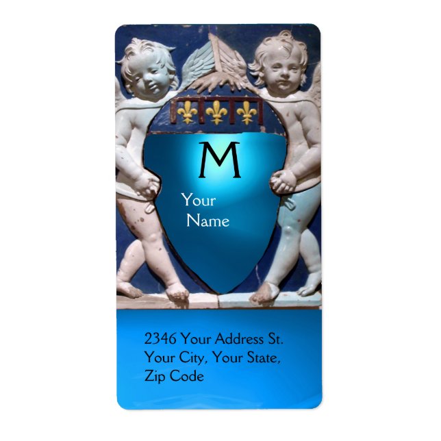 Etiqueta RENAISSANTE PEQUEÑOS ÁNGELES MONOGRAM Blue Sapphir (Frente)