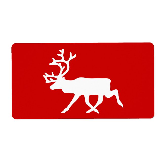 Etiqueta Reno blanco / Silhouette Caribou (Frente)