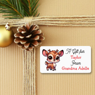 Etiqueta Reno de Navidad Personalizado para y de